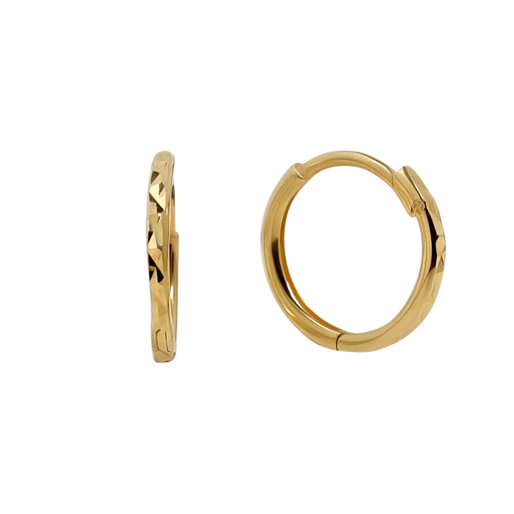 18ct Solid Yellow Gold 8mm Hoop Earrings