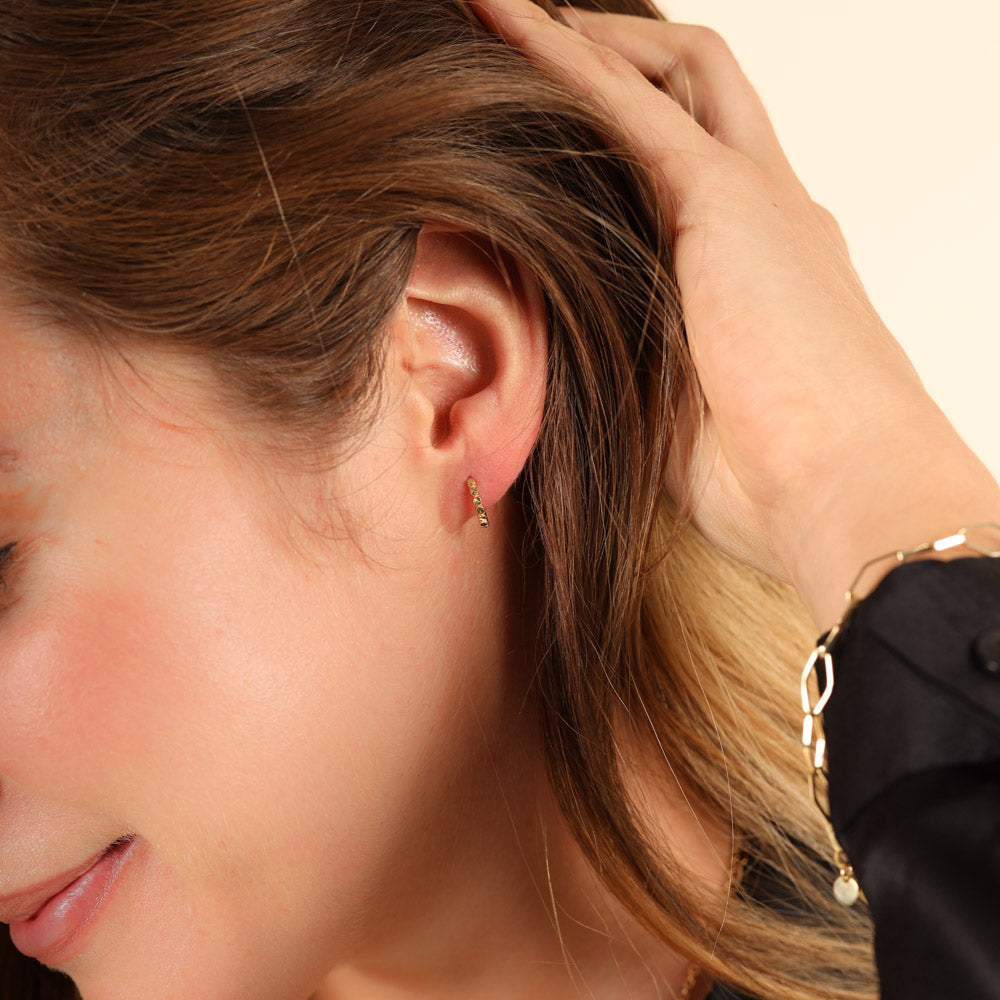 18ct Solid Yellow Gold 9mm Mini Hoop Earrings