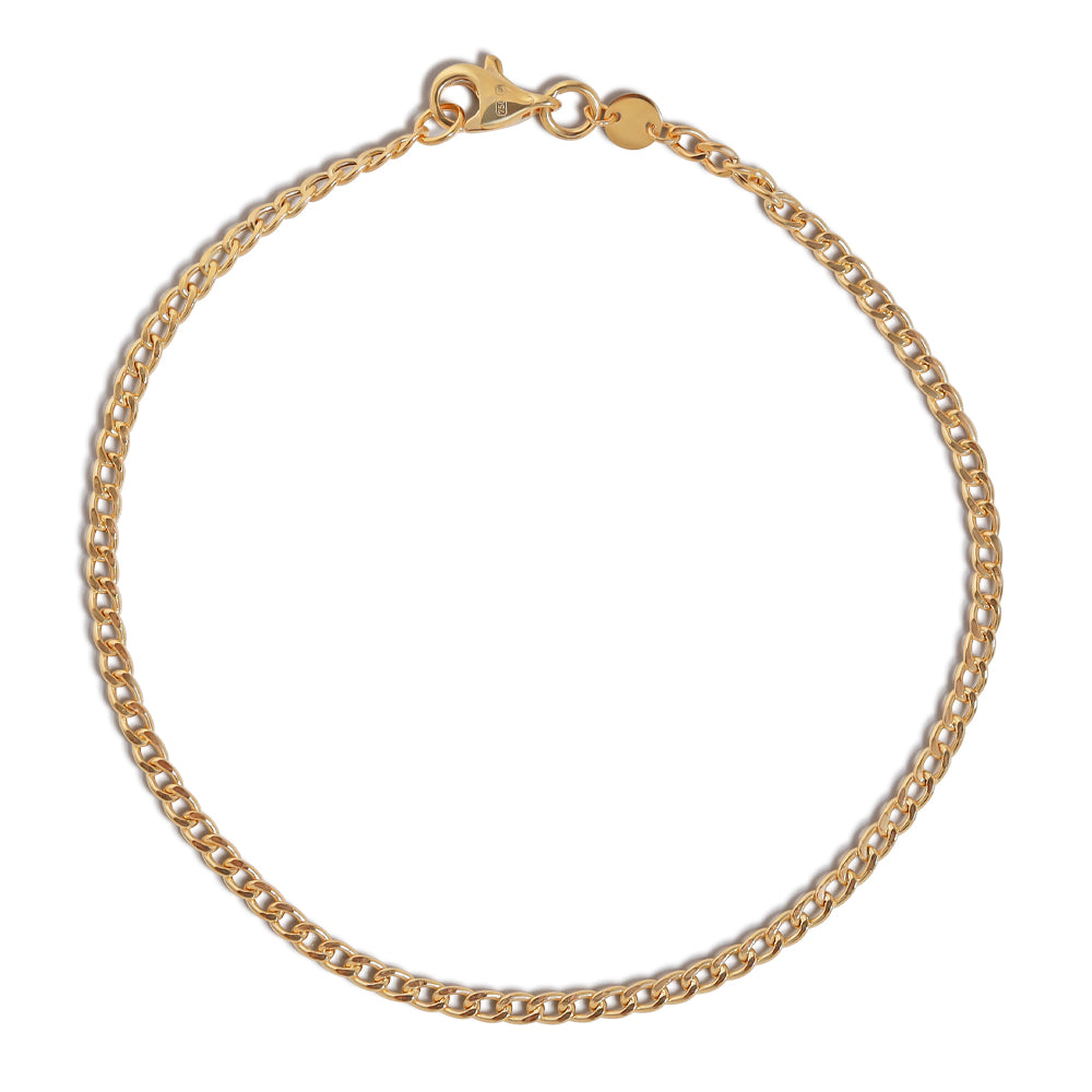 18ct Solid Yellow Gold Curb Bracelet