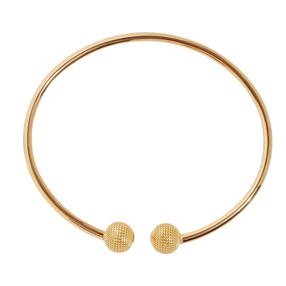 18ct Solid Yellow Gold Ball Bangle