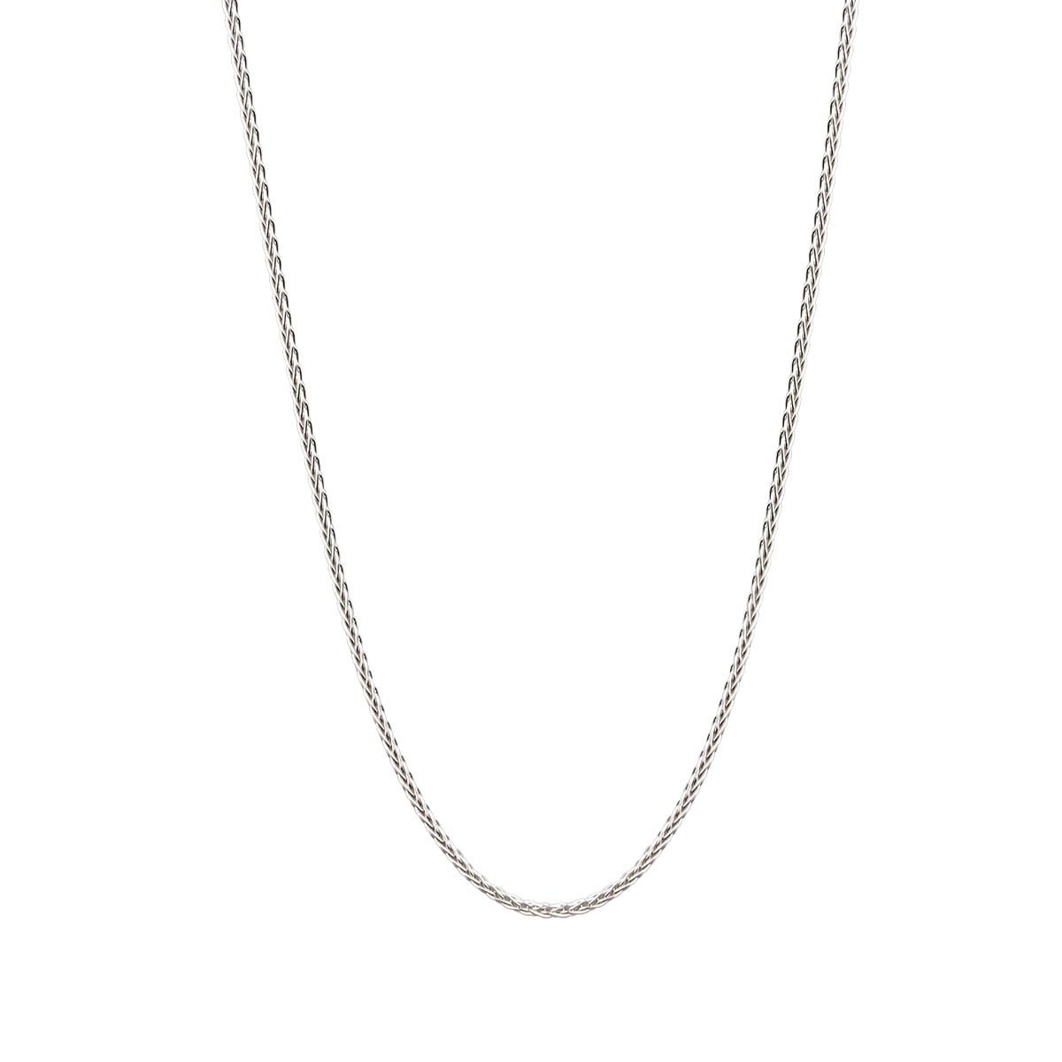 18ct White Gold 20inch Sipga Wheat Chain Necklace