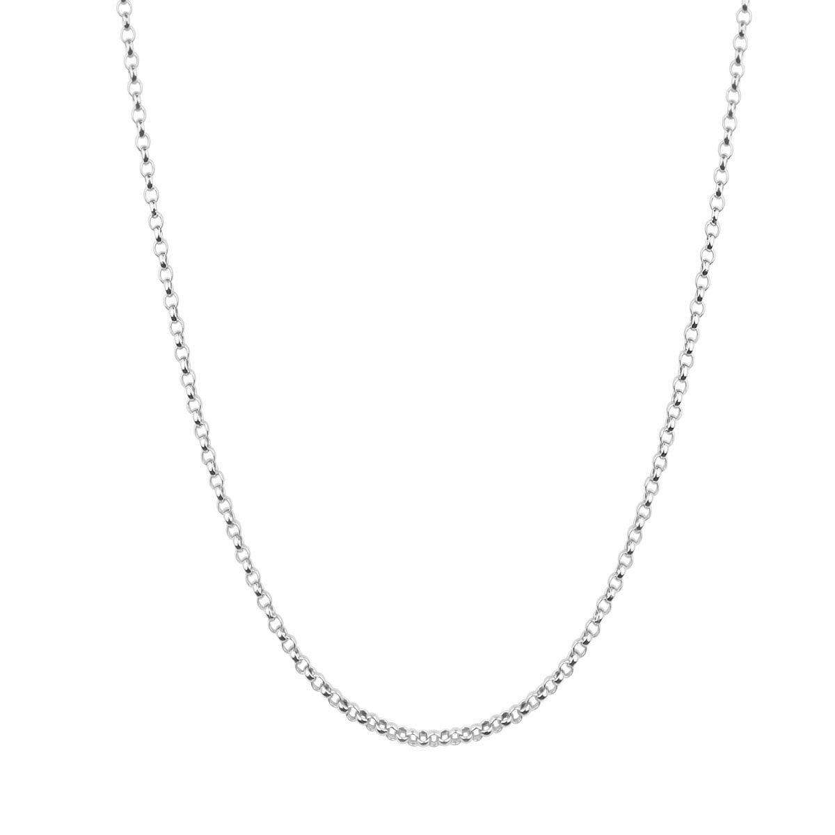 18ct Solid White Gold Belcher Chain