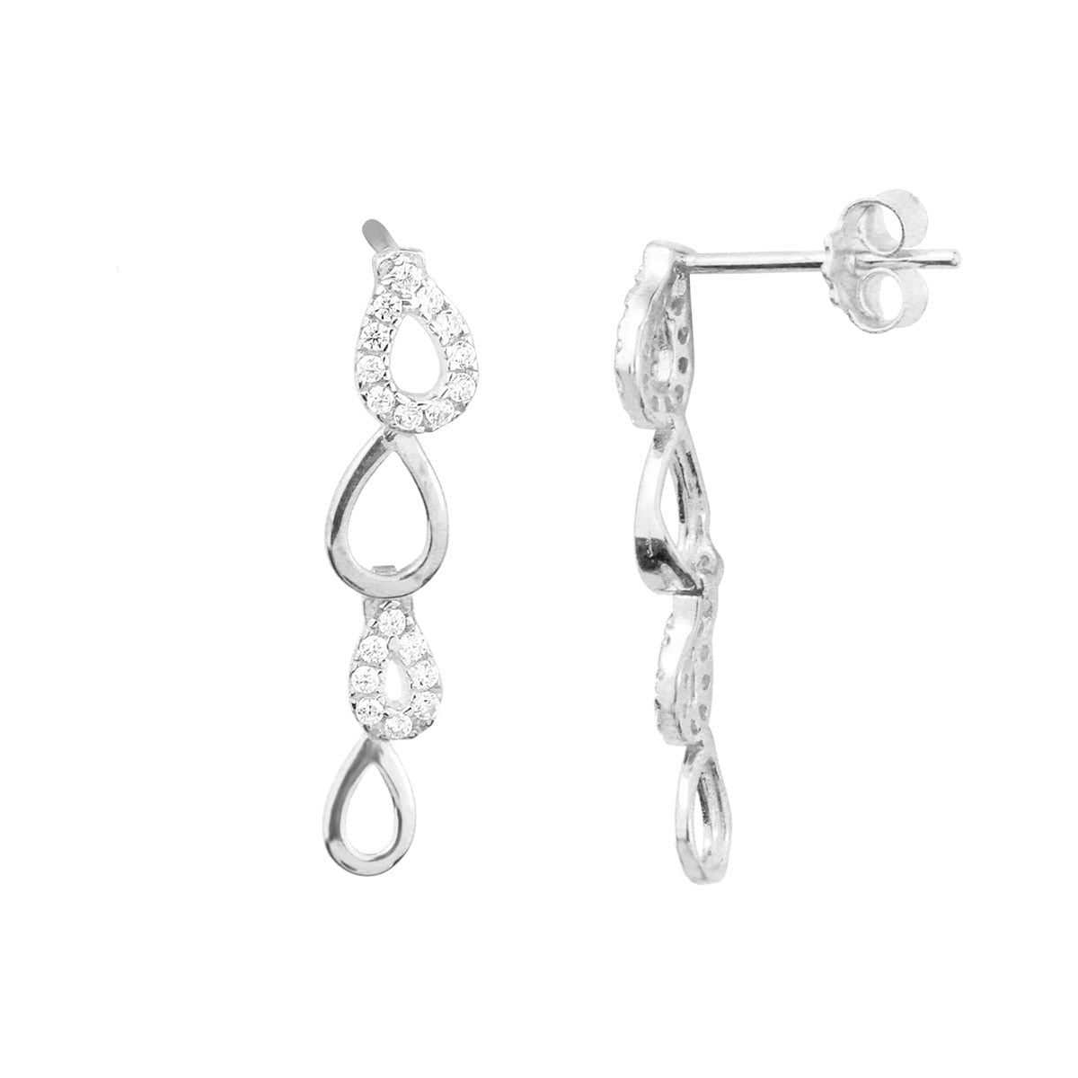 Gia Peardrop 18ct White Gold Drop Earrings