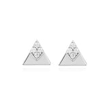 18ct White Gold Small Triangle Earrings