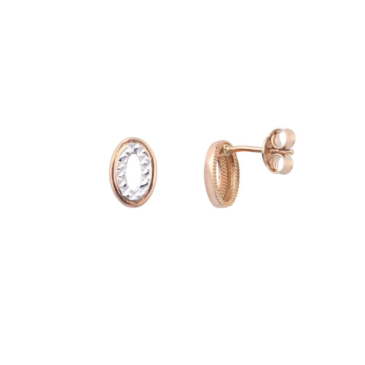 Cali Oval 18ct Rose Gold Stud Earrings