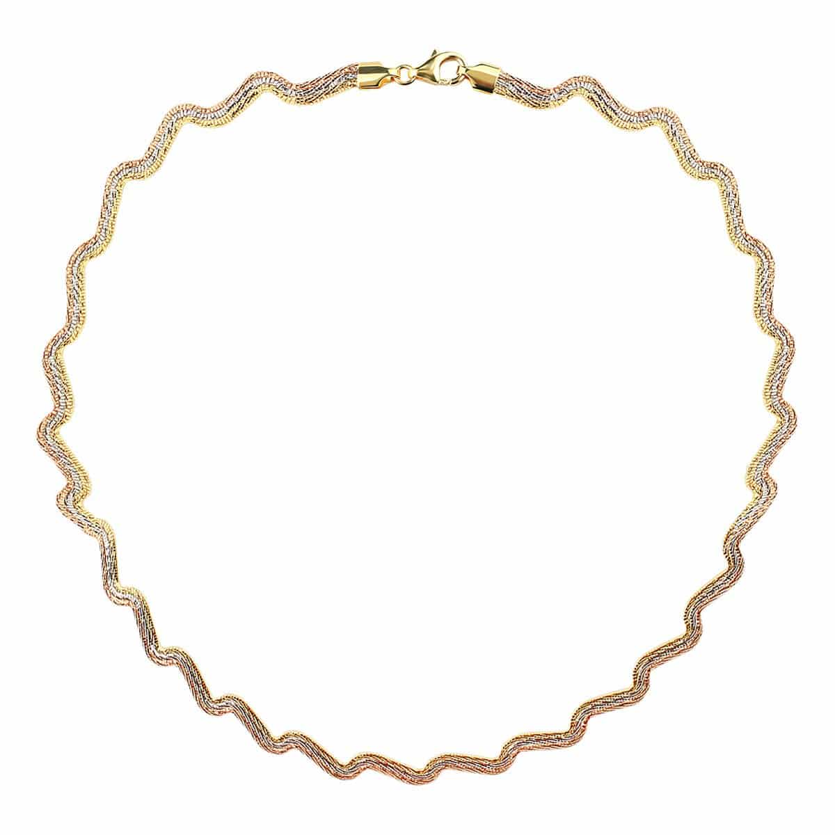 18ct White, Rose & Yellow Gold Choker Necklace
