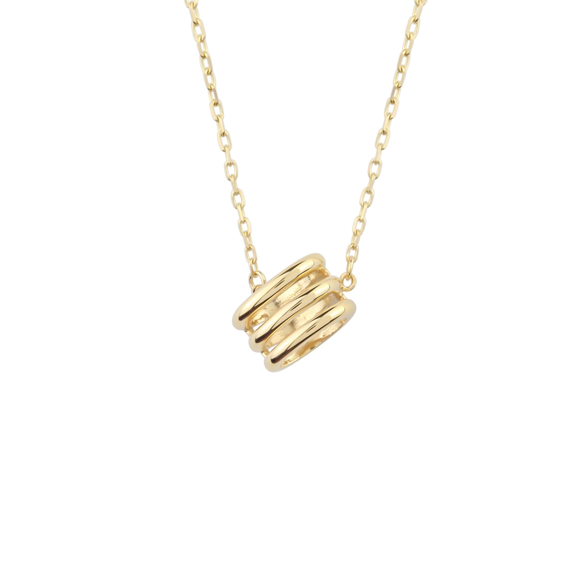 Close Up View Of Noemi Honeycomb 18ct Gold Pendant Necklace