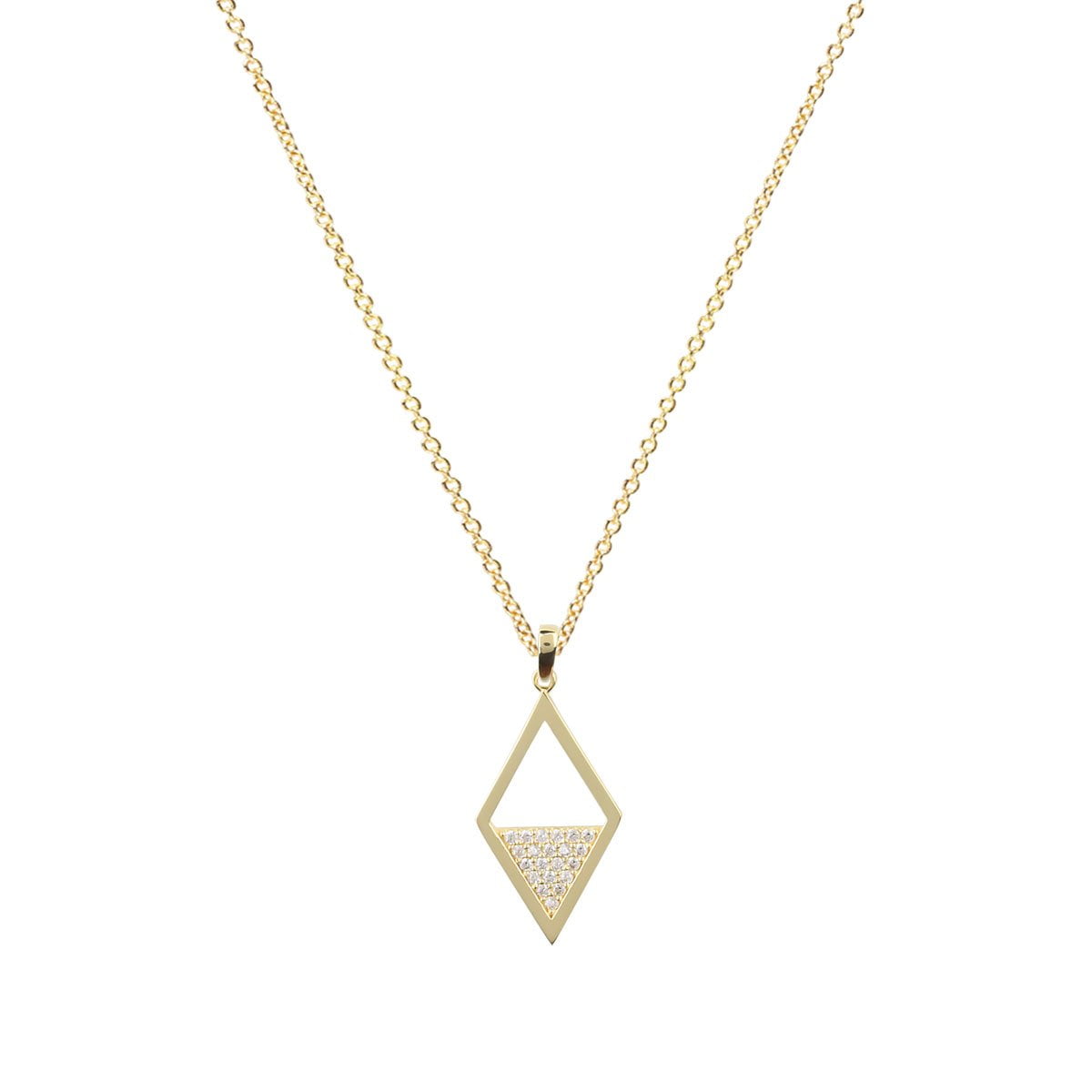 Gia Diamond Shape 18ct Yellow Gold Pendant