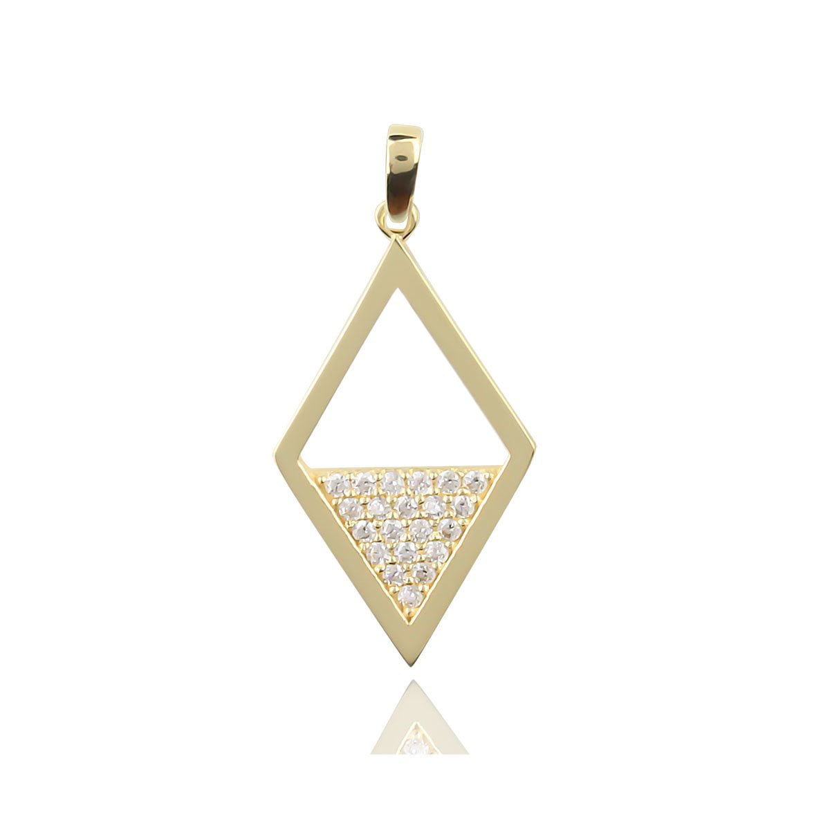 Gia Diamond Shape 18ct Yellow Gold Pendant