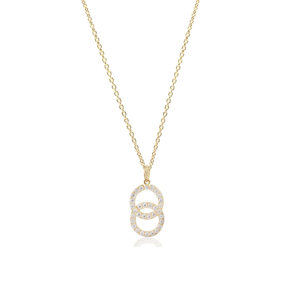 Gia 18ct Gold Interlocking Rings Pendant