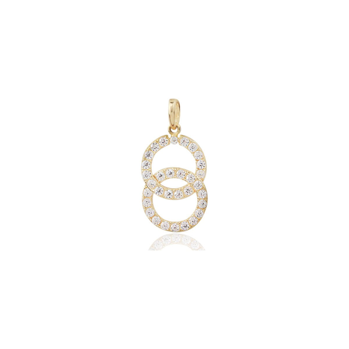 Gia 18ct Gold Interlocking Rings Pendant