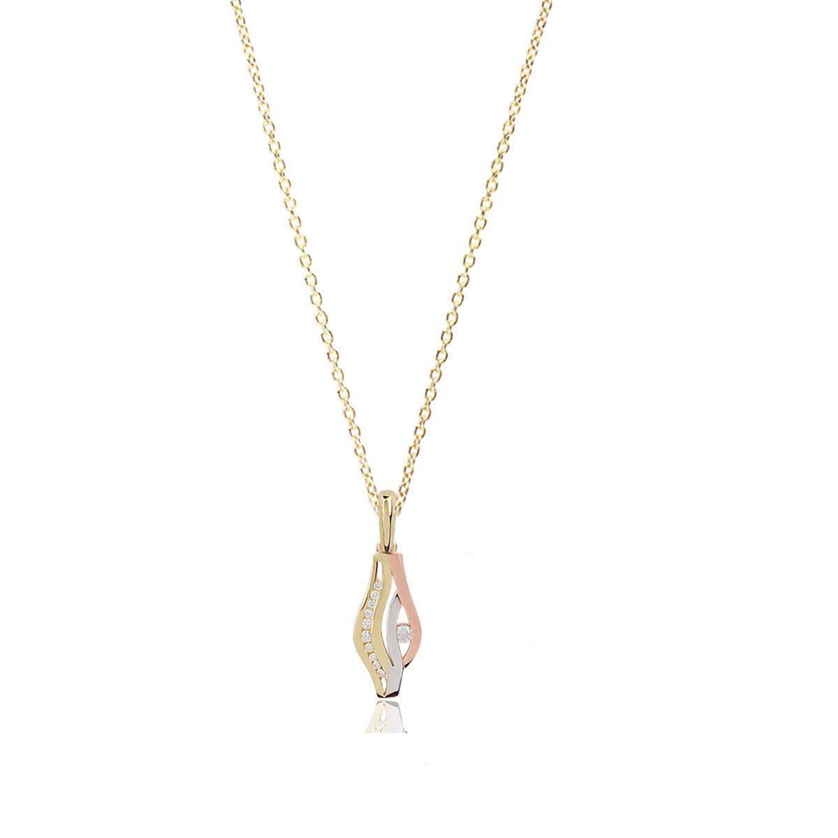 Cali 18ct White, Rose and Gold Pendant