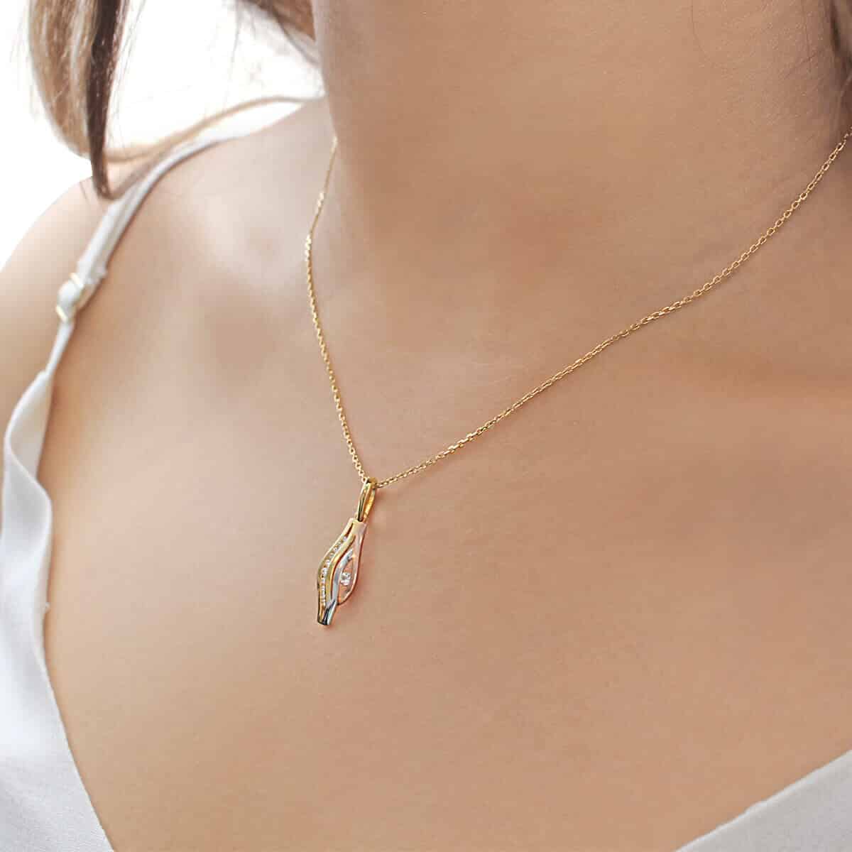 Cali Mixed Metal 18ct Gold Pendant Charm