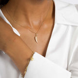 18ct Yellow Gold Angel Wing Pendant Charm