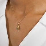 Solid 18ct Yellow Gold Key & Heart Charm