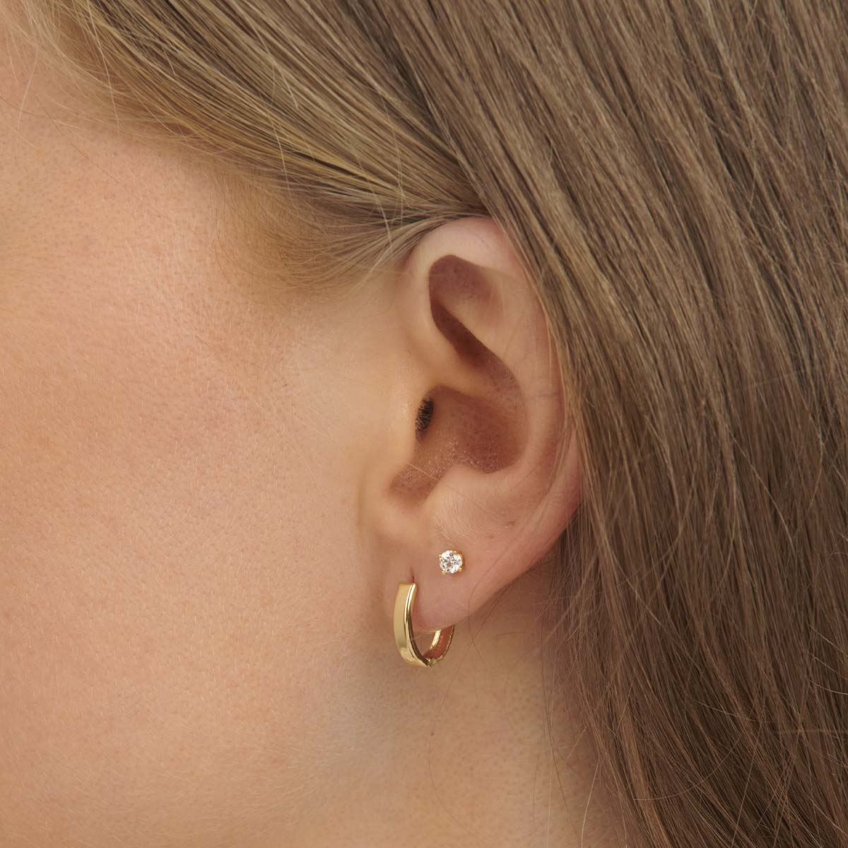 Solid Gold Huggie Earrings