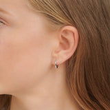 18ct White Gold Small Thin Hoop Earrings