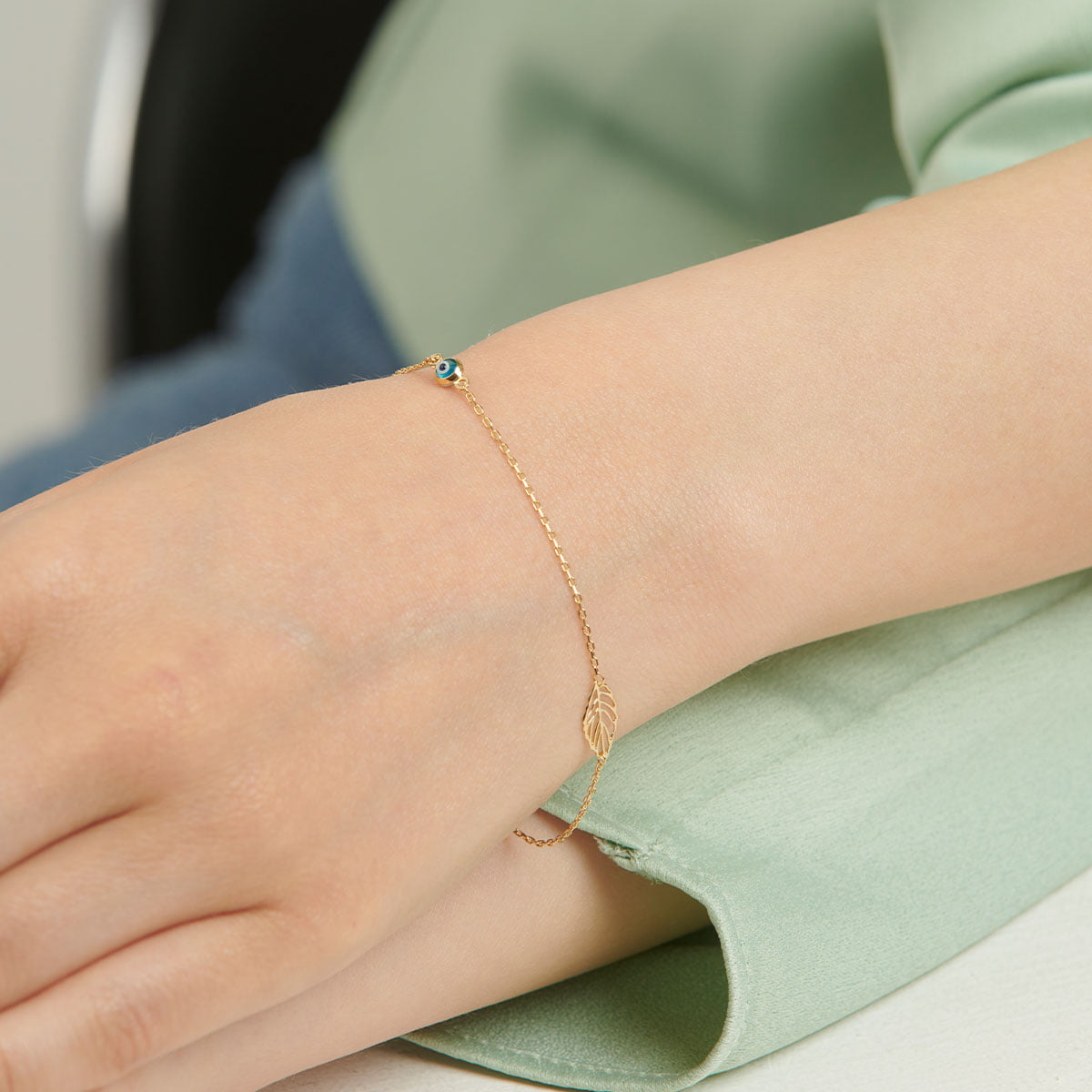 Yellow Gold Evil Eye Bracelet
