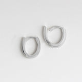 18ct White Gold Small Thin Hoop Earrings