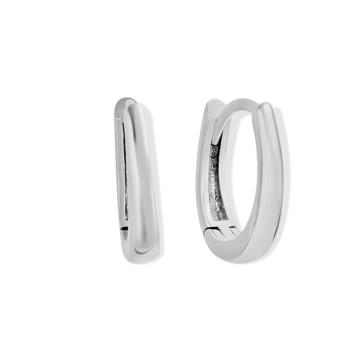 18ct White Gold Small Thin Hoop Earrings