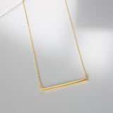 solid gold t bar chain necklace