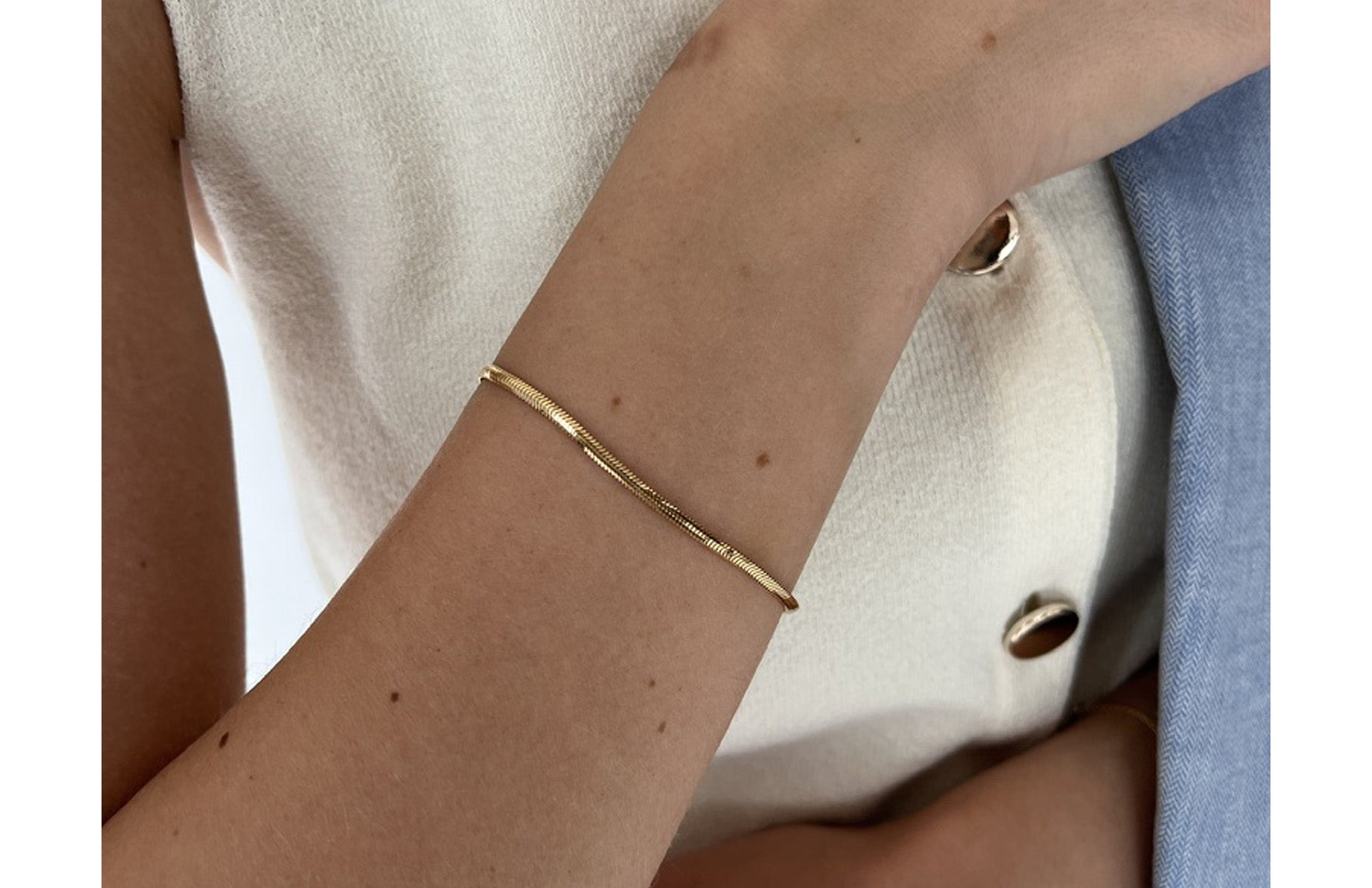 The Gold Cobra Herringbone Bracelet