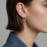 18ct Solid Gold Large Gold Hoop Earrings