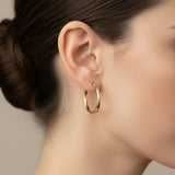 18ct Solid Gold Large Gold Hoop Earrings