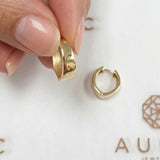 18ct Chunky Curved Gold Hoop Earrings