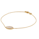 18ct Yellow Gold Oval Pearl Chain Bracelet