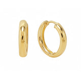 18ct Solid Yellow Gold 15mm Hoop Earrings