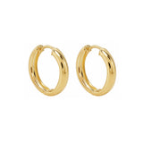 18ct Solid Yellow Gold 15mm Hoop Earrings