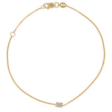 18ct Solid Gold Gemstone Curb Chain Bracelet