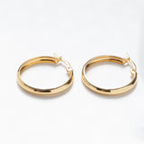 18ct Solid Gold Large Thin Gold Hoop Earrings