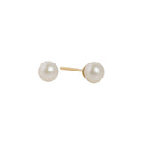 Yellow Gold Pearl Stud Earrings