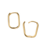 Small Block 18ct Gold Hoop Earrings