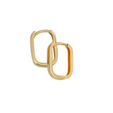 Small Block 18ct Gold Hoop Earrings