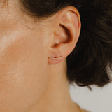 18ct Solid Gold Curved Bar Earrings