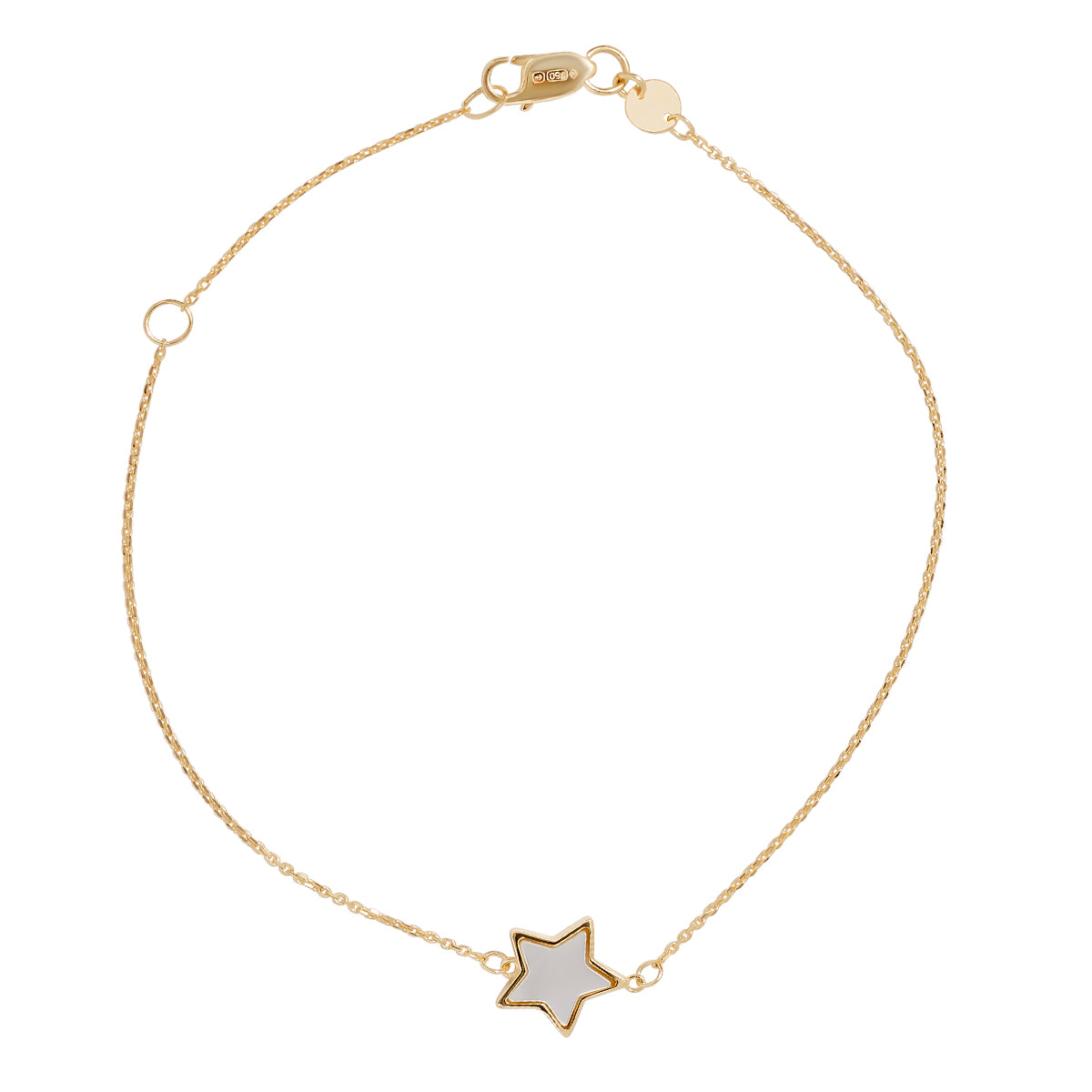 18ct Yellow Gold Star Chain Bracelet