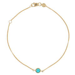 18ct Solid Gold Turquoise Gemstone Bracelet 