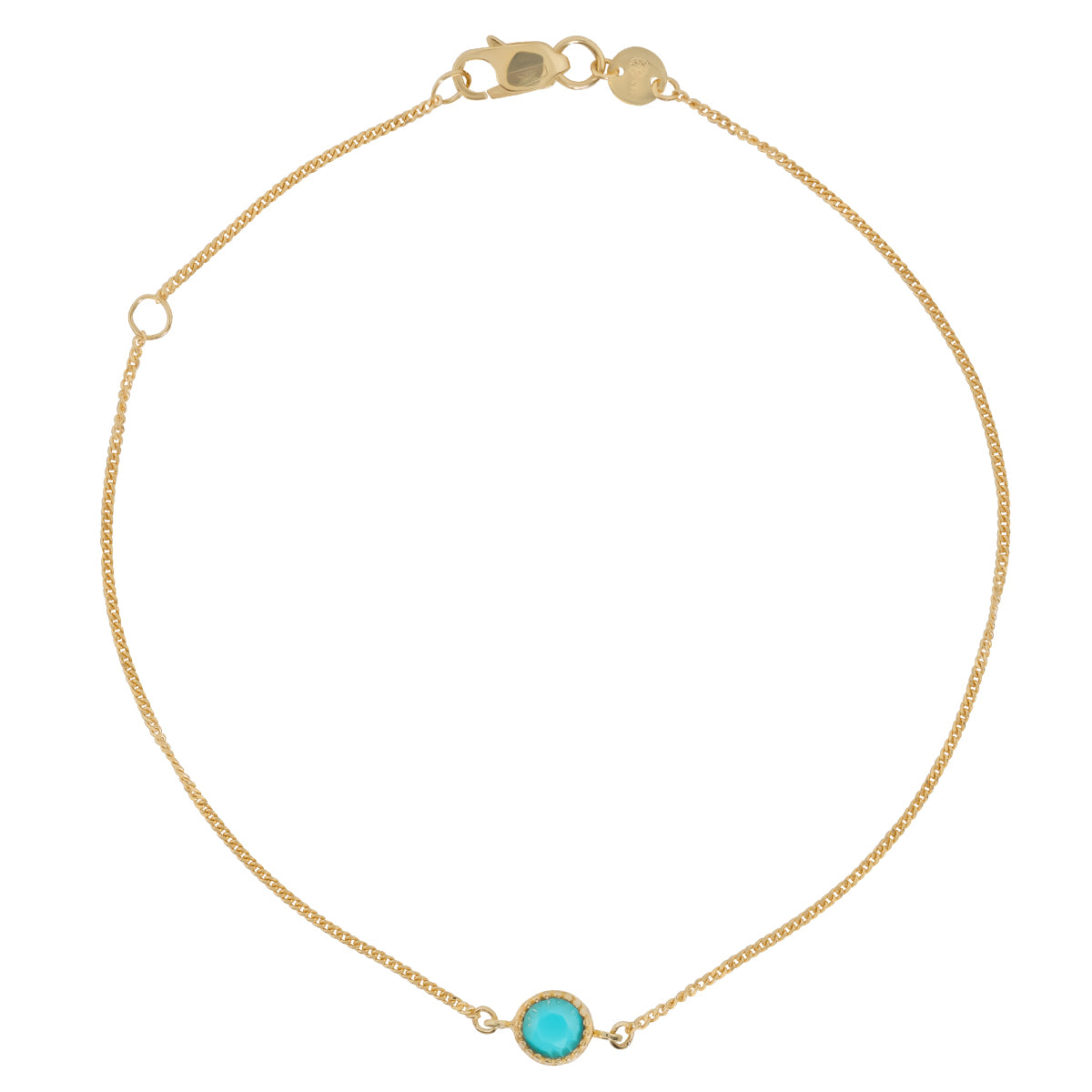 18ct Solid Gold Turquoise Gemstone Bracelet 