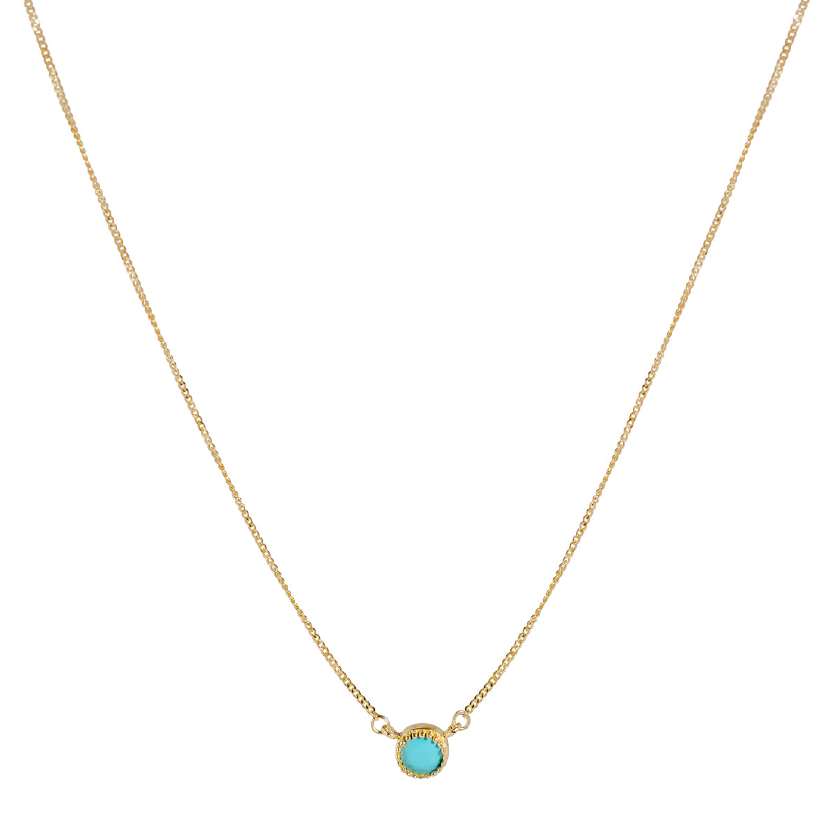 18ct Solid Gold Turquoise Gemstone Necklace