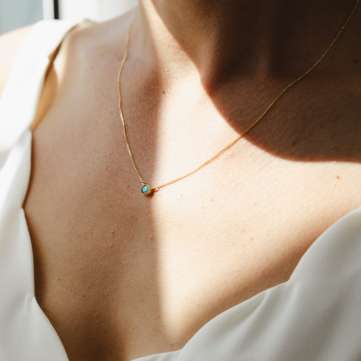 18ct Solid Gold Turquoise Gemstone Necklaces