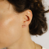 18ct Solid Gold Curved Bar Earrings