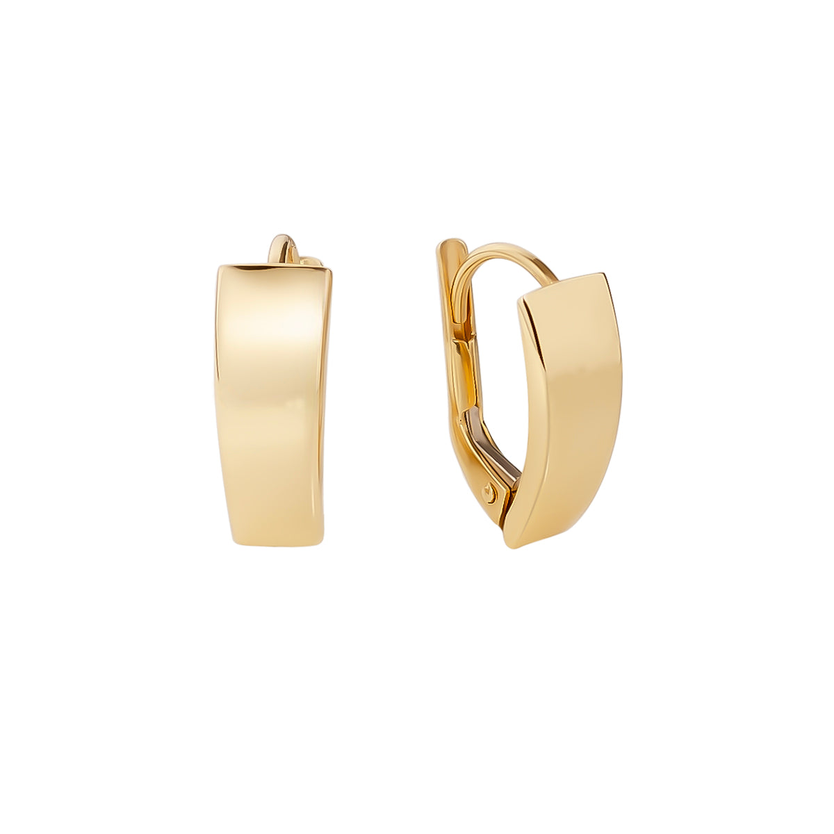 18ct Yellow Gold Chunky Lever Back Earrings