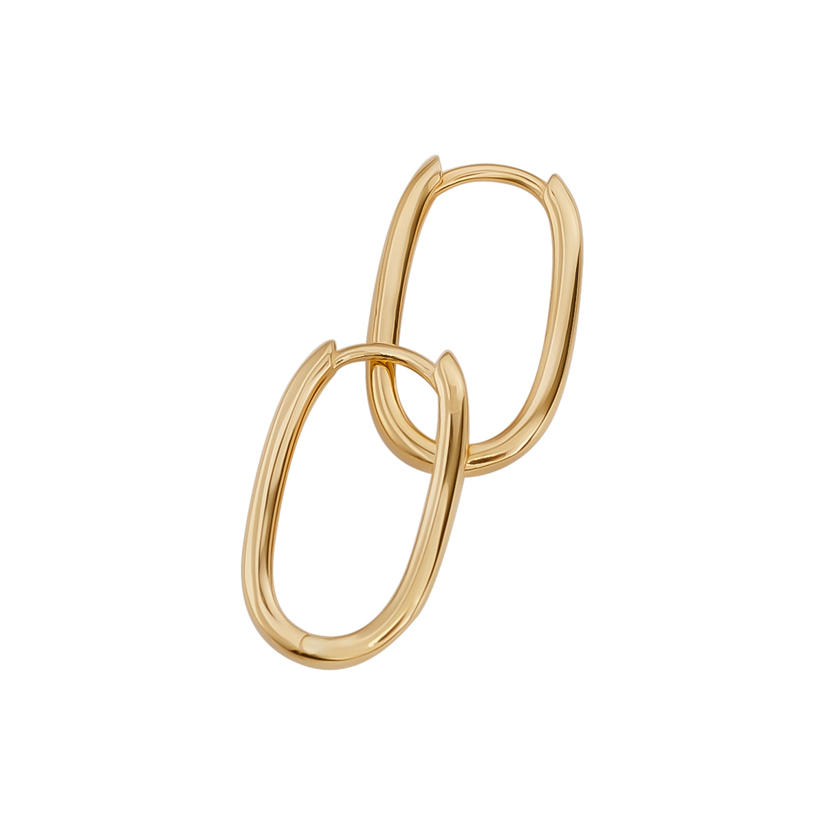 18ct Yellow Gold Medium Paperclip Hoop Earrings