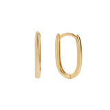 18ct Yellow Gold Medium Paperclip Hoop Earrings