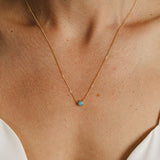 18ct Solid Gold Turquoise Gemstone Necklace