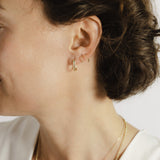Small Block 18ct Gold Hoop Earrings