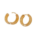 18ct Solid Gold Net Hoop Earrings